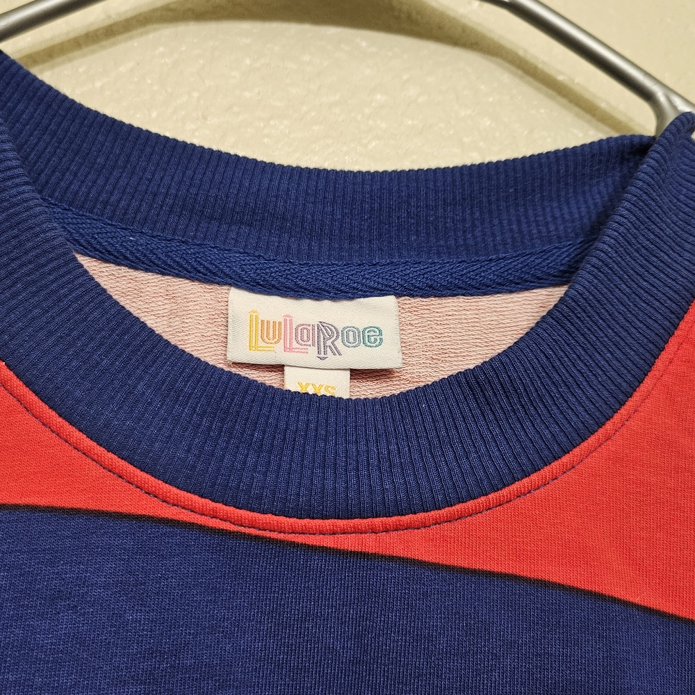 LuLaRoe Red Blue Yellow Multi-Striped Tunic - Picture 3 of 8